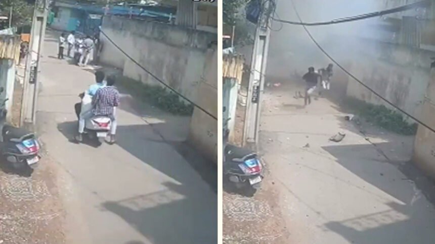 A man was killed after a sack of homemade firecrackers exploded in Eluru Andhra Pradesh