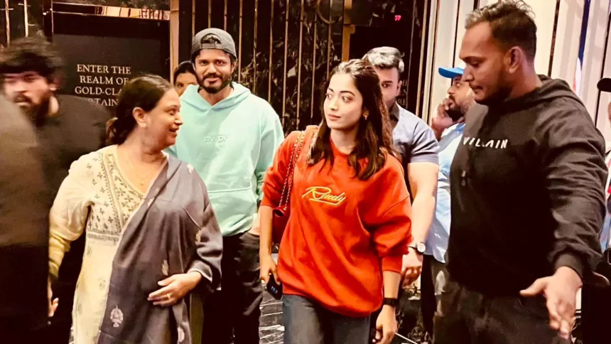 Rashmika Mandanna Spotted Watching Pushpa 2 with Vijay Deverakonda’s Family in Hyderabad